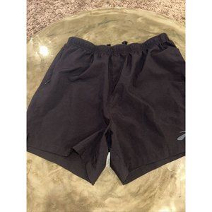 Brooks Gym Shorts Women Med Adult Black Active Fitness Run Happy Swoosh Athletic